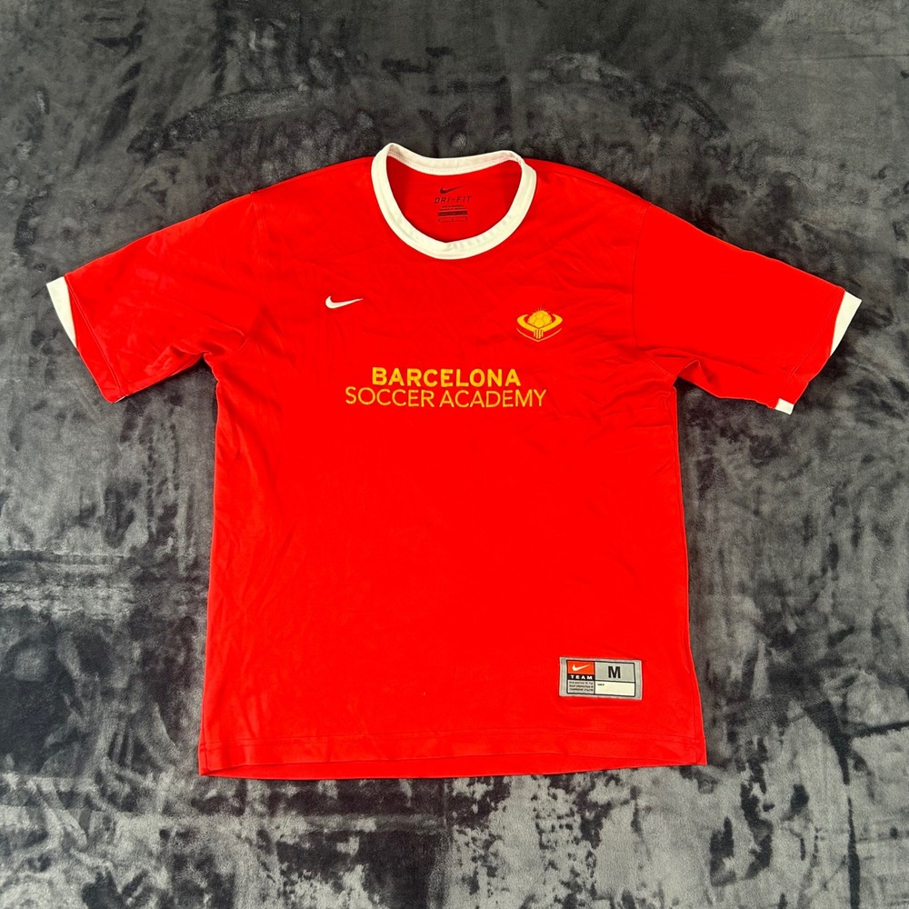 Nike Soccer Jersey Mens Medium Red Barcelona Soccer Academy‎ Dri-FIT Ringer